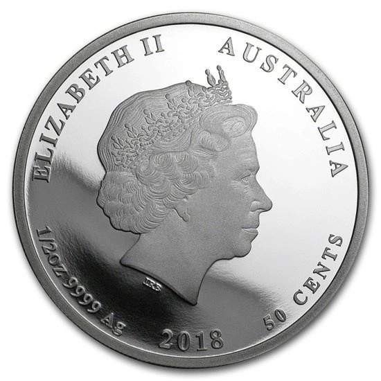 Lunar II: Rok Psa 1/2 Uncji Srebra 2018 Proof