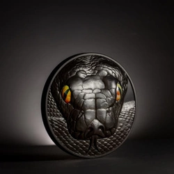 Palau: Hunters by Night – Python kolorowany 1000 gramów Srebra 2023 Obsidian Black Ultra High Relief
