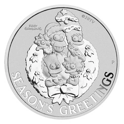 Tuvalu: The Simpson - Season's Greetings 1 uncja Srebra 2022 