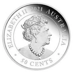 Dreaming Down Under: Śpiący Diabeł Tasmański kolorowany 1/2 uncji Srebra 2021 Proof