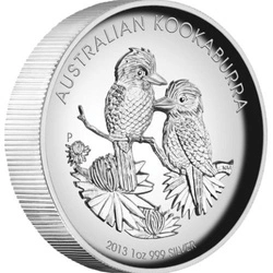 Kookaburra 1 uncja Srebra PROOF High Relief 2013