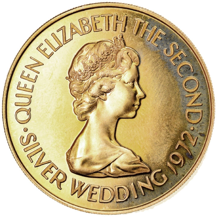 Bailiwick of Jersey: Wedding 25. rocznica ślubu Elżbiety II £50 Złoto 1972