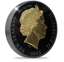 Kiwi 5 uncji Srebra 2022 Black Proof