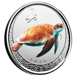 Montserrat Blue Sea Turtle kolorowany 1 uncja Srebra 2022 Proof