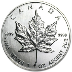 Kanadyjski Liść Klonowy 1 uncja Srebra 1990