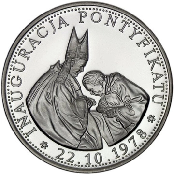 Medal Jan Paweł II - Inauguracja Pontyfikatu 22.10.1978 Srebro Proof