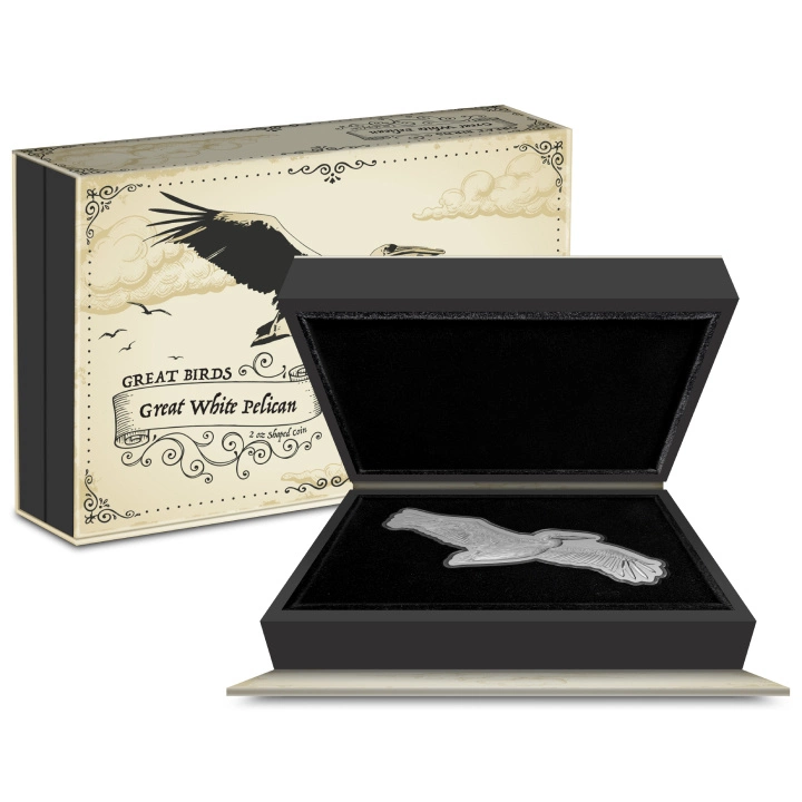 Niue: Great Birds - Great White Pelican 2 uncje Srebra 2024 Proof
