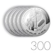 50. rocznica lądowania na Księżycu 1 uncja Srebra 2019 PAKIET 300 SZTUK
