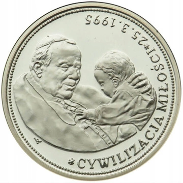 Medal Jan Paweł II - Cywilizacja Miłości - 25.3.1995 Srebro Proof