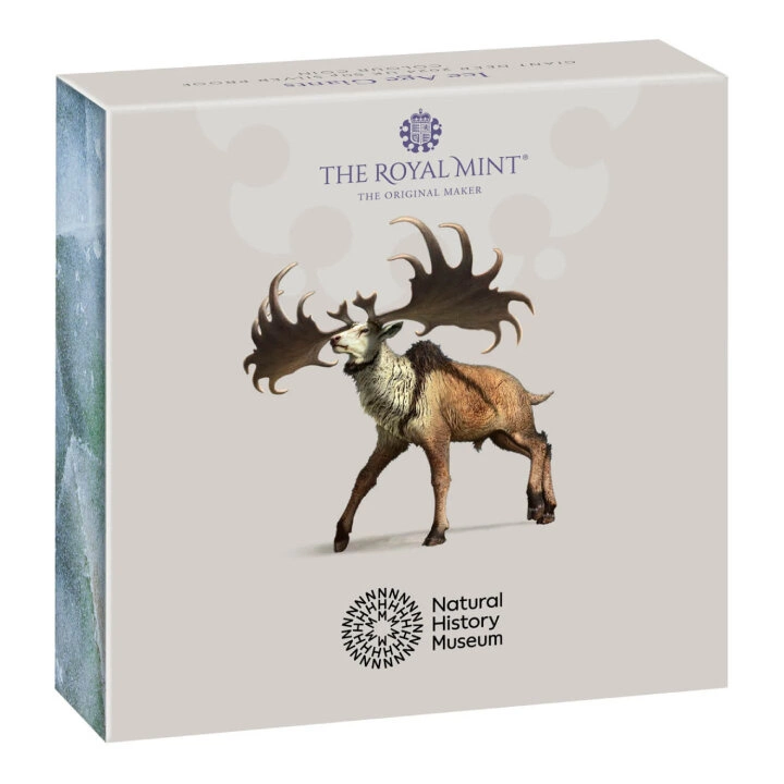 Ice Age Giants - Giant Deer kolorowany 50p Srebro 2024 Proof