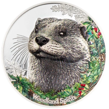 Mongolia: Woodland Spirits - Otter kolorowany 1 uncja Srebra 2025 Proof