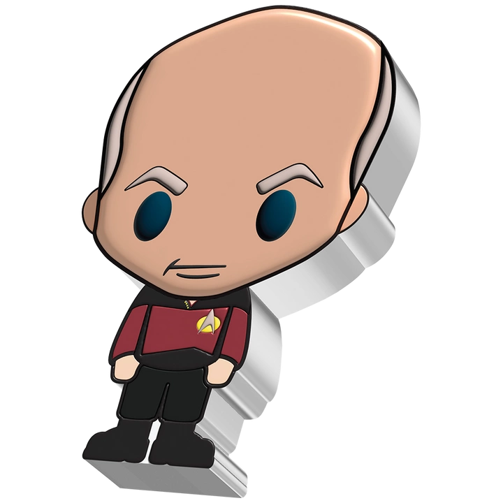 Niue: Star Trek - Jean-Luc Picard Chibi Coin kolorowany 1 uncja Srebra 2022 Proof
