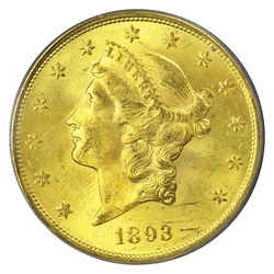 Liberty Head $20 Złoto 1893