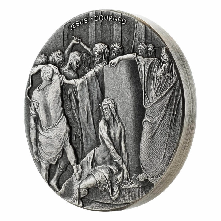 Niue: Biblical - Jesus Scourged 2 uncje Srebra 2018 Proof Antiqued Coin