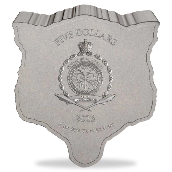 Niue: Fierce Nature - Wolf 2 uncje Srebra 2023 Antique Finish