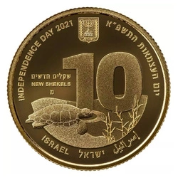 Endangered Animals in Israel 10 NIS Złoto 2021 Proof