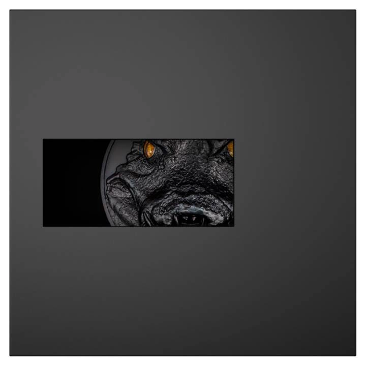 Palau: Hunters by Night - Caiman kolorowany 1000 gramów Srebra 2024 Obsidian Black Ultra High Relief