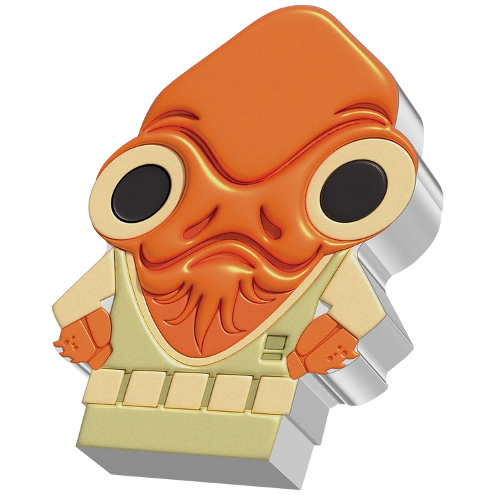 Niue: Star Wars - Admiral Ackbar Chibi Coin kolorowany 1 uncja Srebra 2022 Proof