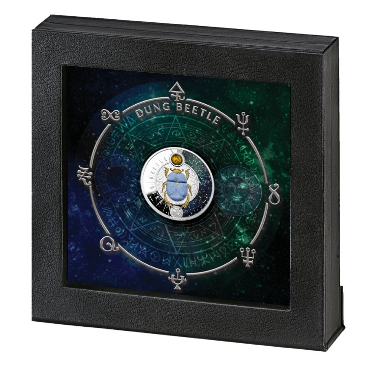 Niue: Żuk gnojowy kolorowany $1 Srebro 2022 Proof