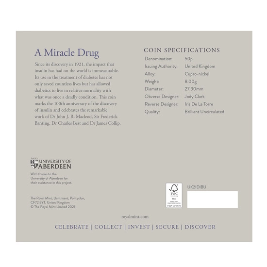 100. Rocznica odkrycia insuliny 8 gramów Miedzioniklu 2021