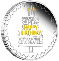 Urodziny kolorowane 1 uncja Srebra 2022 Proof