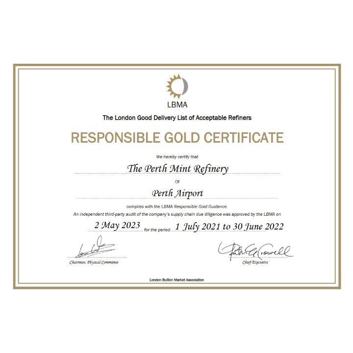 The Perth Mint: Sztabka 100 gramów Złota LBMA GD Refiner