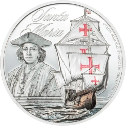 Cook Islands: Legends of the Seas – Santa Maria kolorowany 1 uncja Srebra 2026 Proof