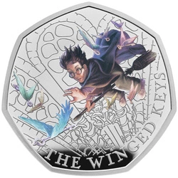 Harry Potter: Winged Keys kolorowany 50p Srebro 2024 Proof 