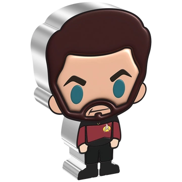 Niue: Star Trek - William Riker Chibi Coin kolorowany 1 uncja Srebra 2022 Proof