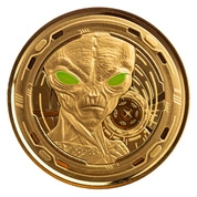 Ghana: Alien kolorowany 1 uncja Złota 2022 Proof