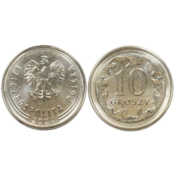Narodowy Bank Polski: 10 groszy z Woreczka Menniczego Moneta z 2024 UNC