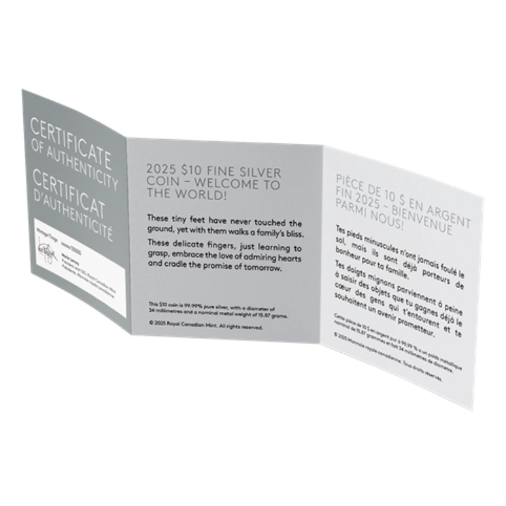 Canada: Welcome to the World $10 Srebro 2025 Reverse Proof