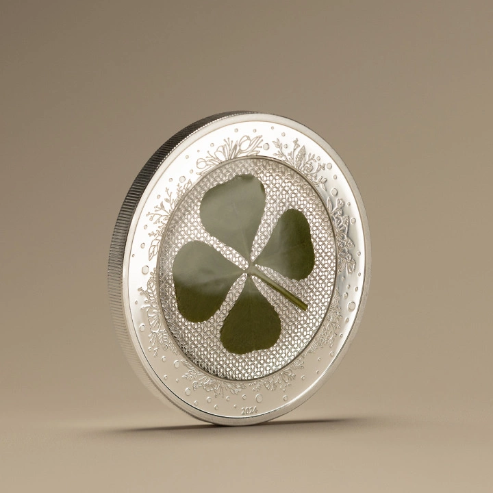 Palau: Four-leaf Clovers - Ounce of Luck kolorowany 1 uncja Srebra 2024 Proof