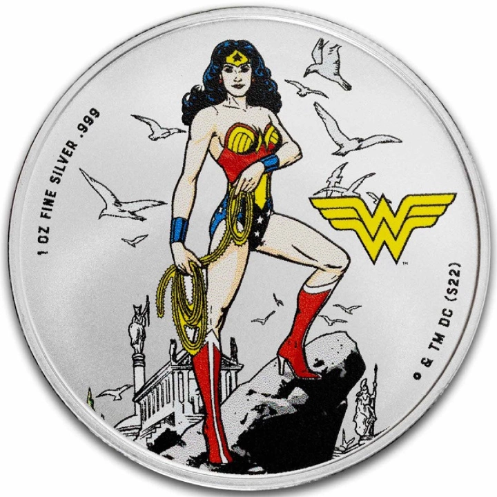 Samoa: DC Comics - Wonder Woman kolorowana 1 uncja Srebra 2024 Slab