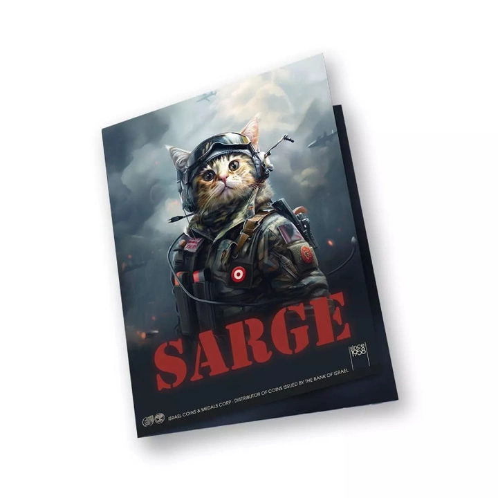 Sztabka The Holy Land Mint - Human Cats - Sarge kolorowana 1 uncja Srebra 2025