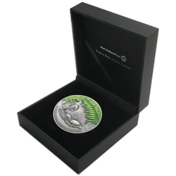 Kiwi kolorowany 2 uncje Srebra 2021 Antique Finish