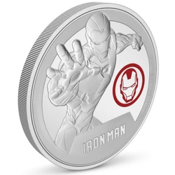 Niue: Marvel - Iron Man kolorowany 1 uncja Srebra 2024 Proof
