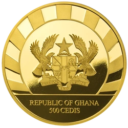 Ghana: Giants of the Ice Age - Mamut Włochaty 1 uncja Złota 2019 Proof