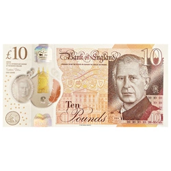 Banknot 10 Funtów Brytyjskich - Król KaroI III (10 pound / 10 GBP) Obiegowy