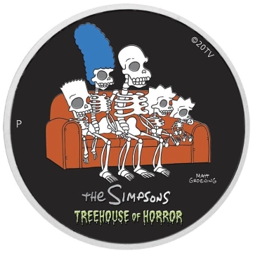 Tuvalu: The Simpson - Treehouse Of Horror kolorowany 1 uncja Srebra 2022