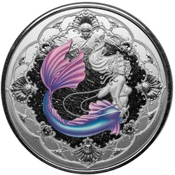 Samoa: Mermaid Princess of the Seas kolorowana 1 uncja Srebra 2022 Proof