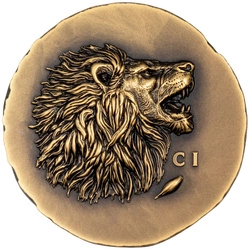 Cook Islands: Leon 1 uncja Złota 2025 Antiqued Coin