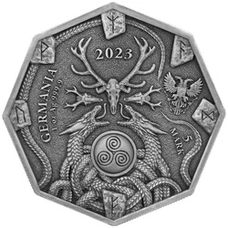 Witchcraft - Seeress Ritual pozłacana 1 uncja Srebra 2023 Antiqued Coin