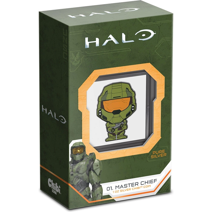 Niue: Halo - Master Chief Chibi Coin kolorowany 1 uncja Srebra 2021 Proof