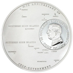 Cook Islands: 60 Years of Self-Government kolorowany 2 uncje Srebra 2025 Proof