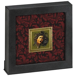 Niue: Caravaggio - Meduza kolorowana, pozłacana 1 uncja Srebra 2021 Proof