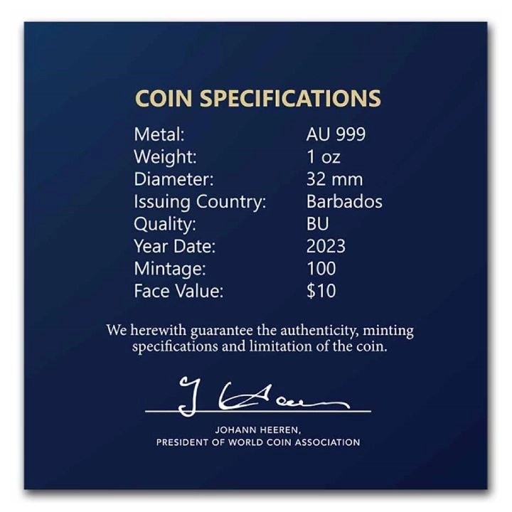 Barbados: Caribbean - Octopus 1 uncja Złota 2023