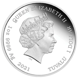 Tuvalu: Diamonds Are Forever kolorowany 50. rocznica filmu 1 uncja Srebra 2021 Proof