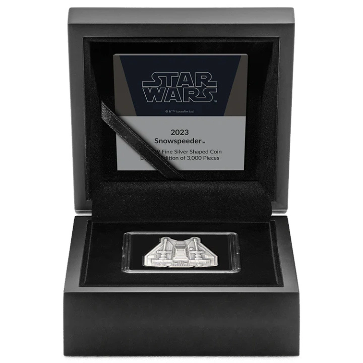 Niue: Star Wars - Snowspeeder 1 uncja Srebra 2023 Antiqued Shaped Coin