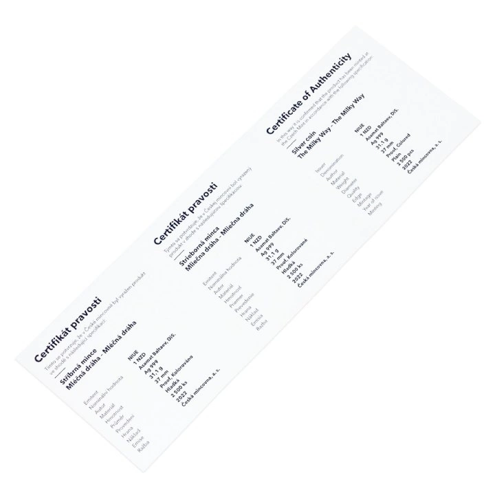 Niue: The Milky Way - The Milky Way kolorowany $1 Srebro 2022 Proof